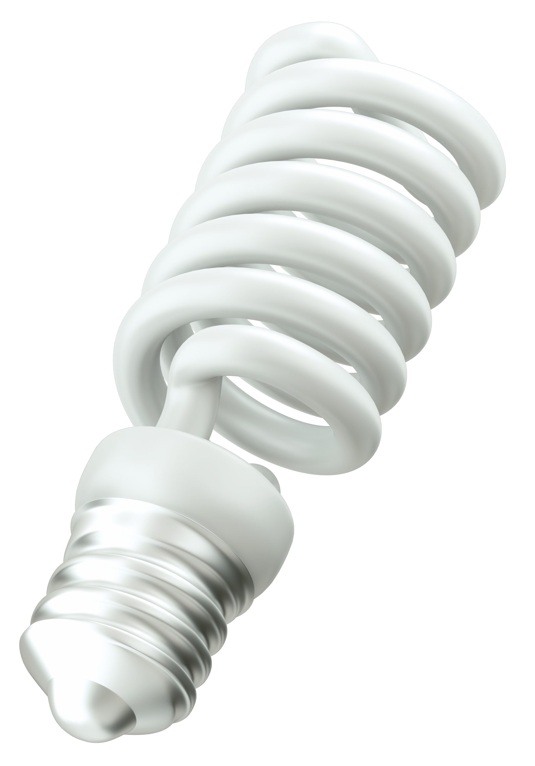 Energy efficient light bulb isolated over white