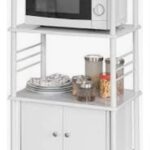 Microwave Stand with Tire Rollers